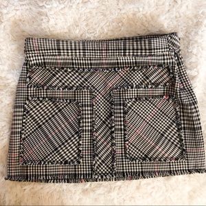 TOMMY JEANS Plaid Mini Skirt with Fray